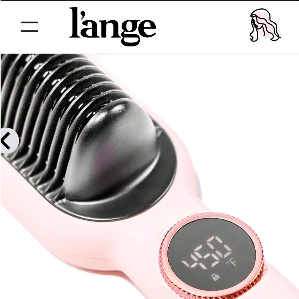 L'ange Pink Hair Straightening Brush with Digital Display